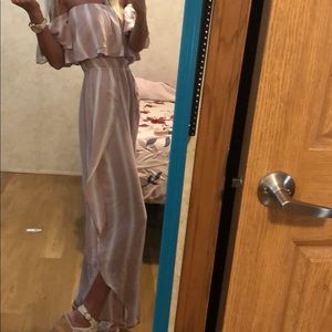 Off the shoulder romper jumpsuit